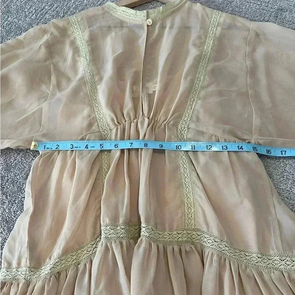 SNDY’S Coco Mini Dress From Revolve, Color Sand, Size US 4, Sheer With Slip - Picture 10 of 16